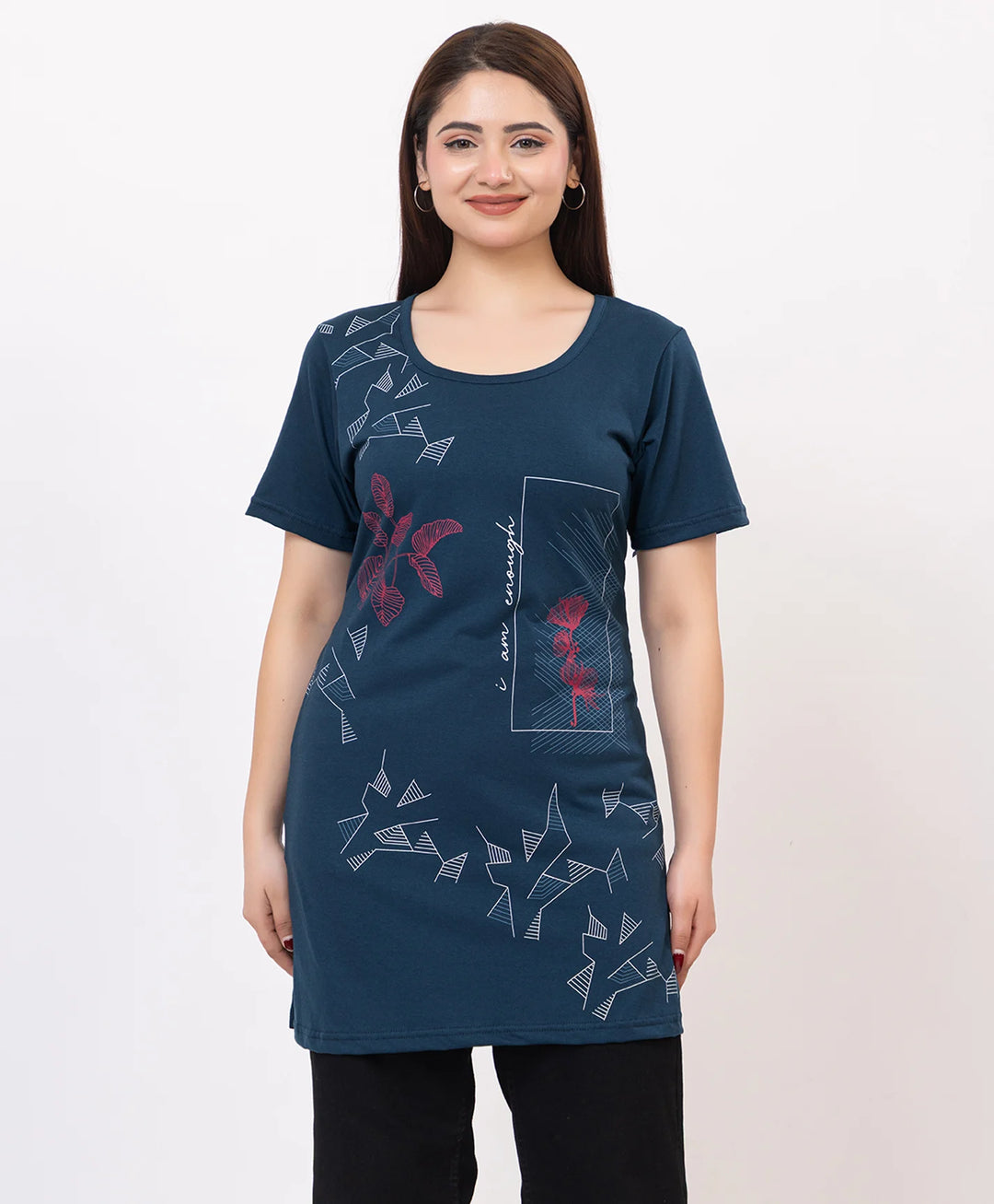 Casual Grace Printed Long Top