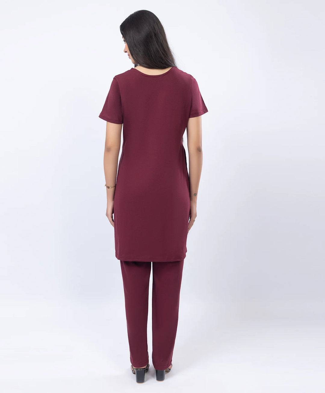 Printed Straight Kurta with Round Neck & Straight Pants Set