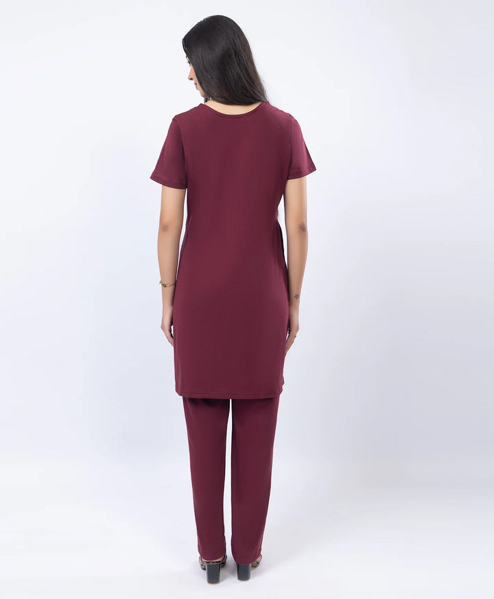 Printed Straight Kurta with Round Neck & Straight Pants Set