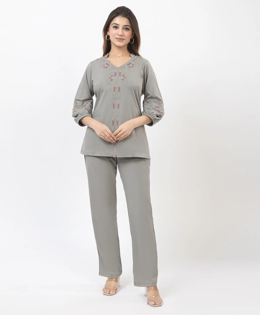 Modern Embroidered Relaxed Co-Ord Set
