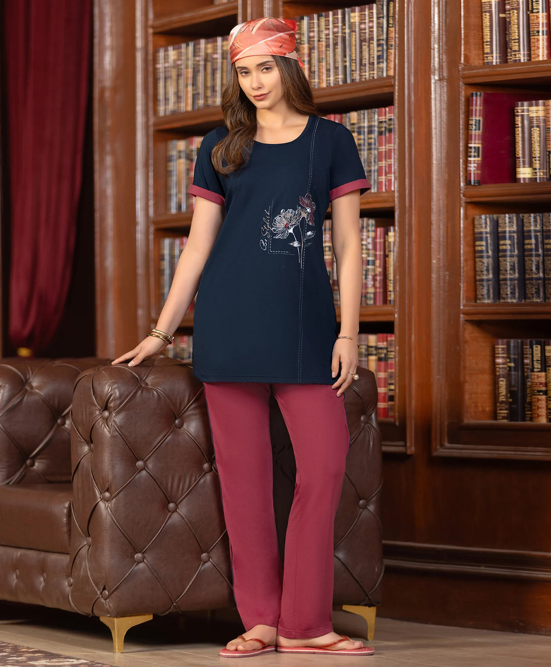 Floral Print Night Suit Set