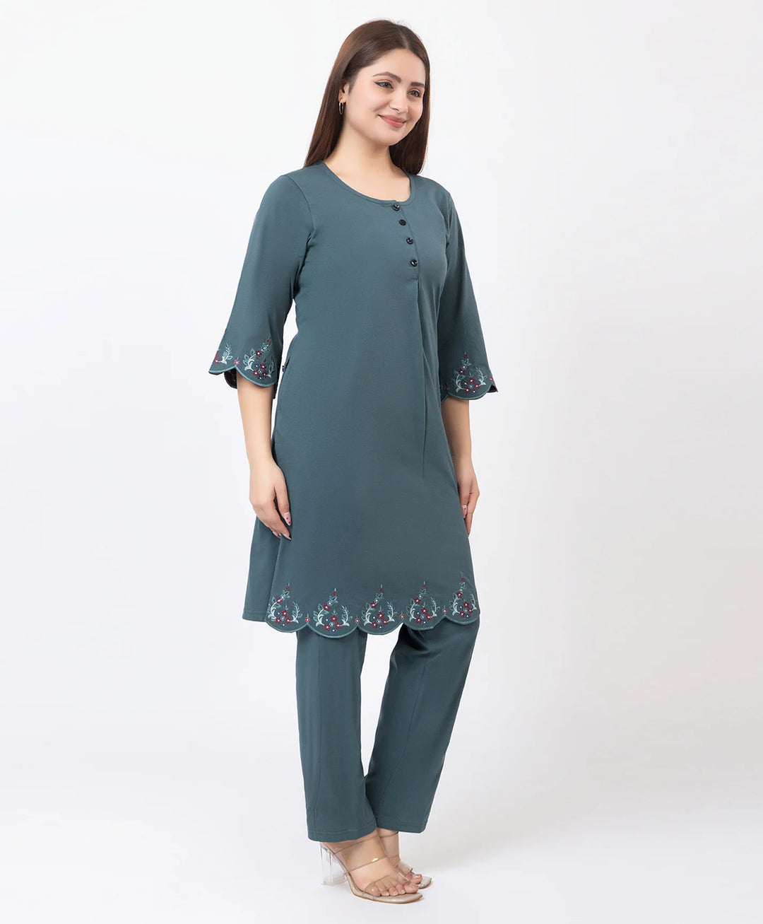 Classic Everyday Kurta Set with Embroidered Finish