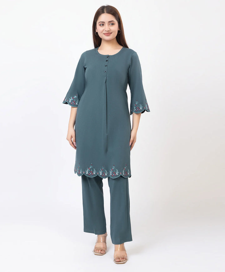 Classic Everyday Kurta Set with Embroidered Finish