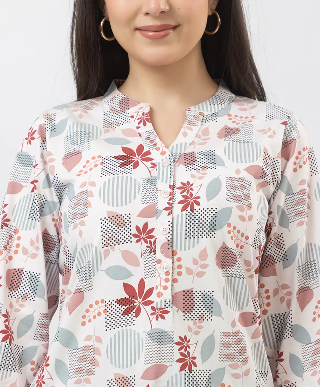 Elegant Printed Straight Fit Long Kurti