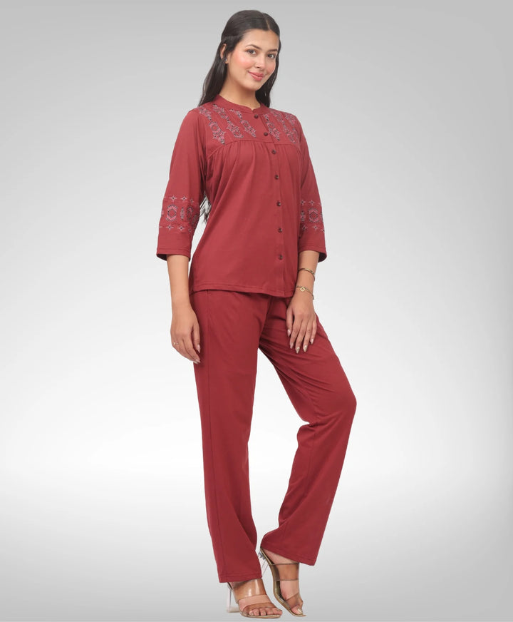 Stylish Embroidered Casual Co-Ord Set