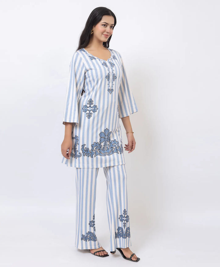 Premium Cutwork Detail Printed Kurta Set