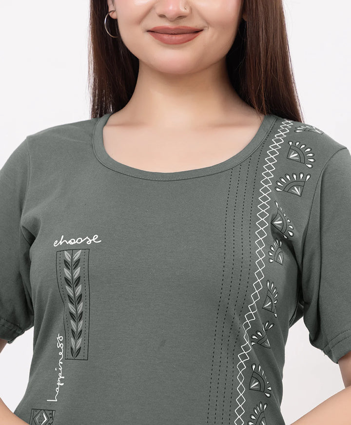 Casual Grace Printed Long Top