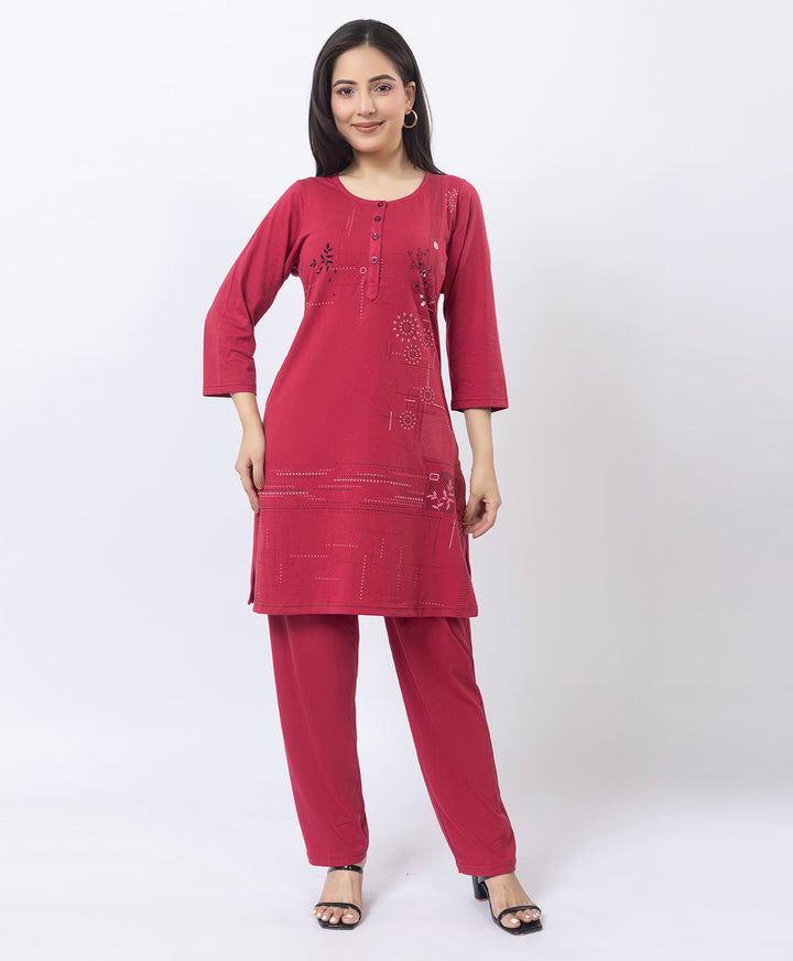 Contemporary Printed Kurta Set with Straight Pants