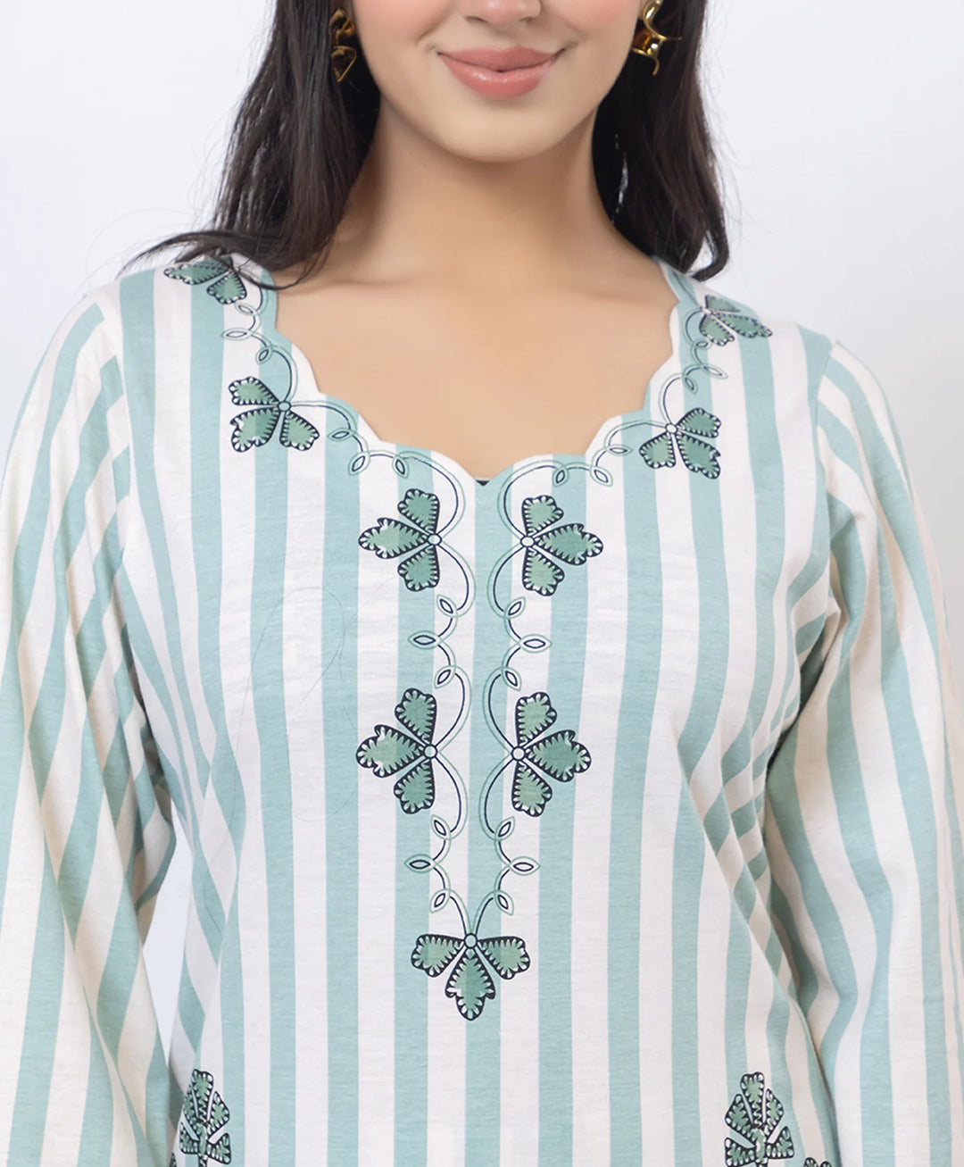 Premium Cutwork Detail Printed Kurta Set
