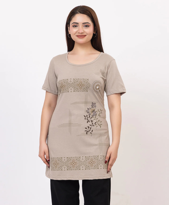 Casual Grace Printed Long Top