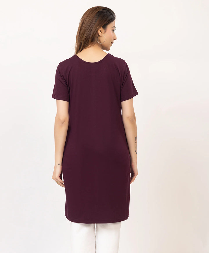Abstract Botanical Long Top