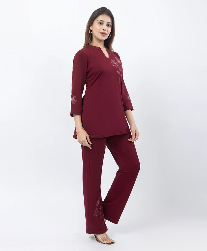 Pure Comfort Embroidered Co-Ord Set