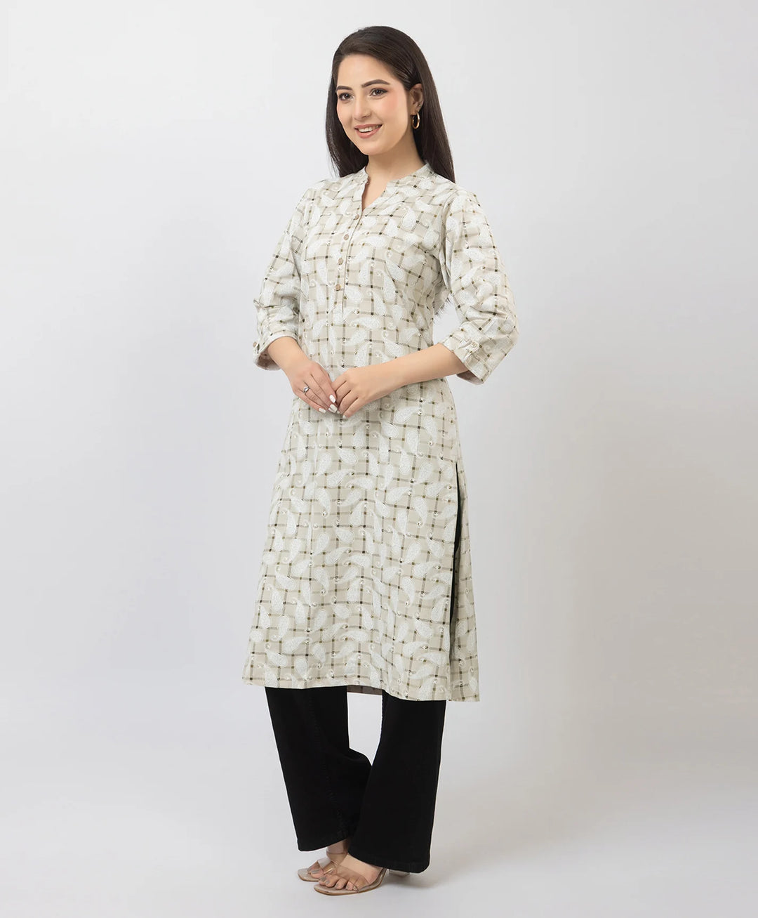 Elegant Printed Straight Fit Long Kurti