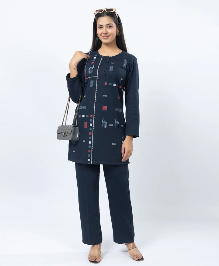 Full Sleeve Open Placket Kurta with Straight Fit Pants