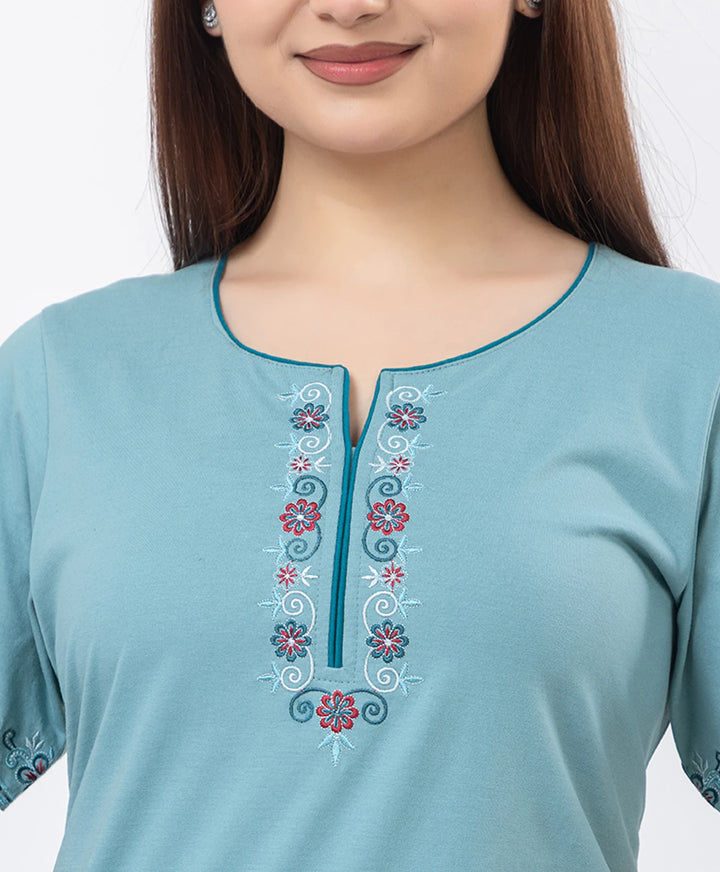Effortless Embroidered Grace Kurta Lower Set