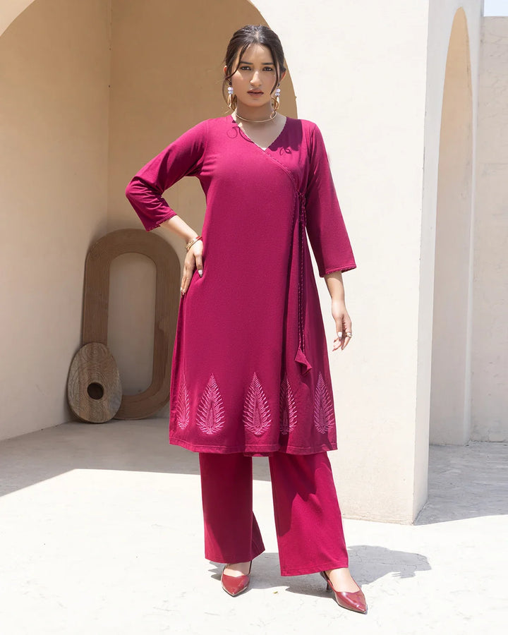 Angrakha Long Kurta Set