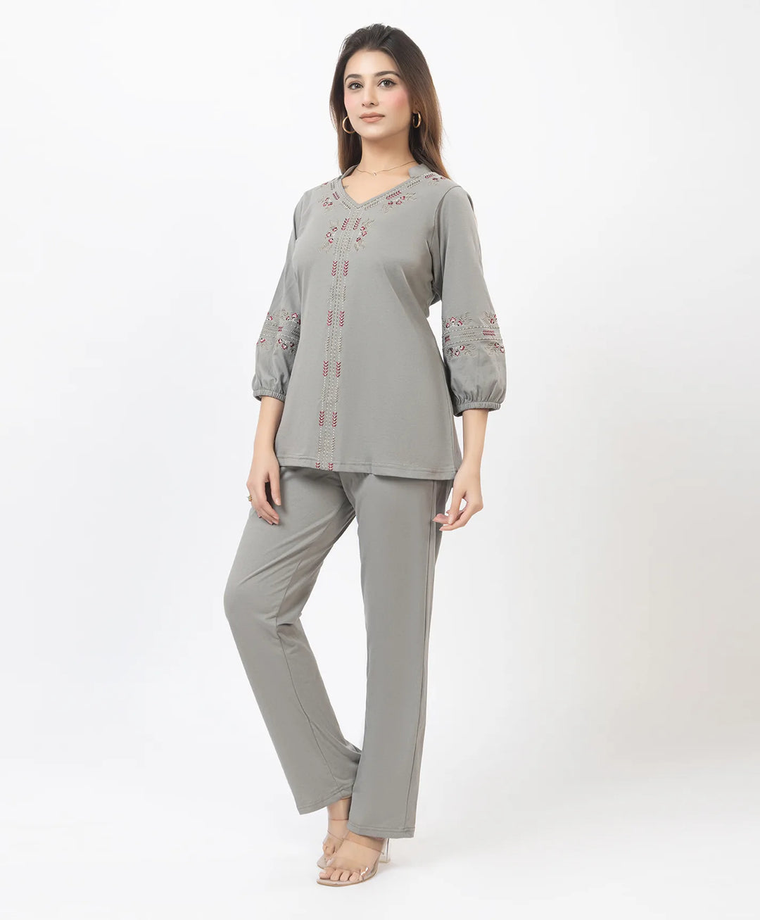 Modern Embroidered Relaxed Co-Ord Set