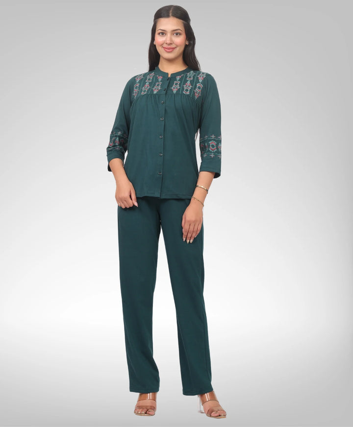 Stylish Embroidered Casual Co-Ord Set
