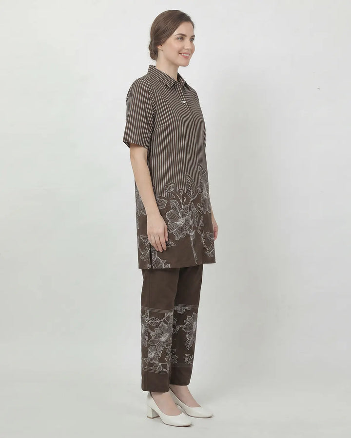 Short Monochrome Bloom Kurta Set