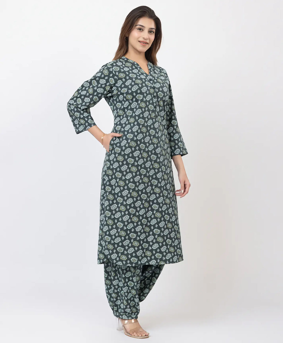 Elegant Printed Afgani Suit