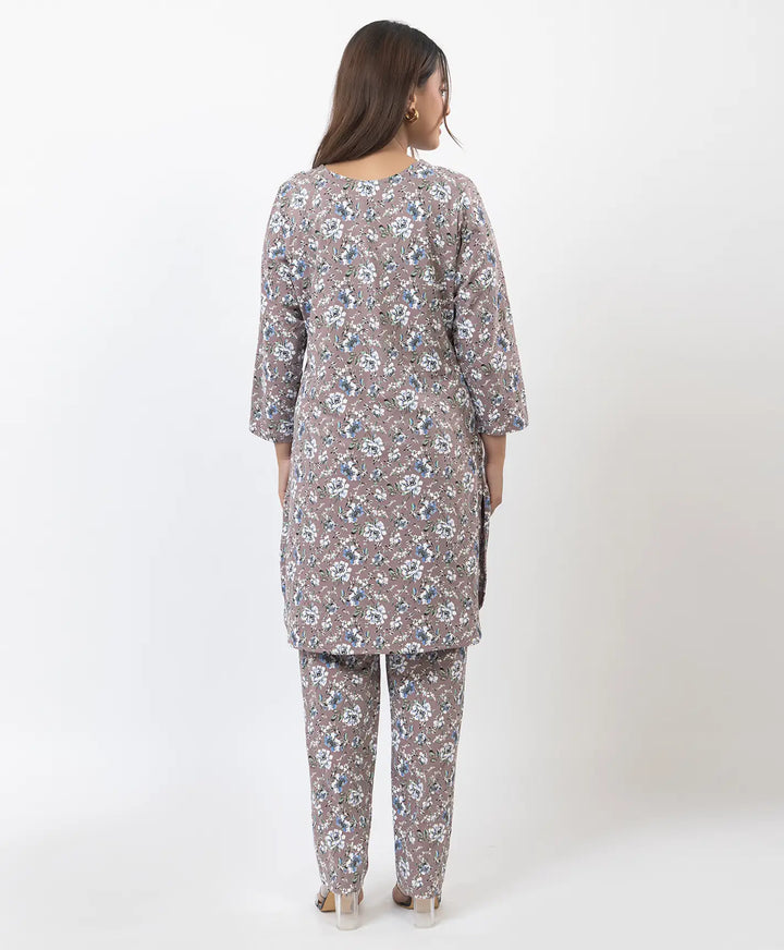 Round Neck All Over Floral Print Kurta Pant Set