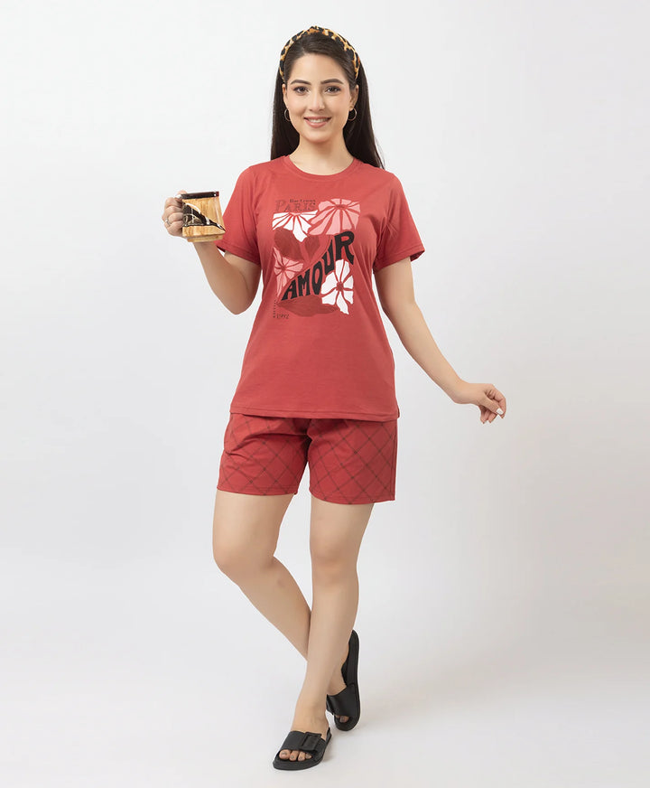 Comfortable and Trendy Graphic Tee & Shorts Set