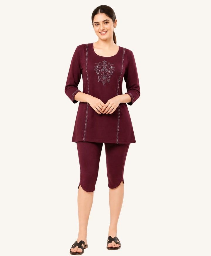 Timeless Comfort Printed Capri Set