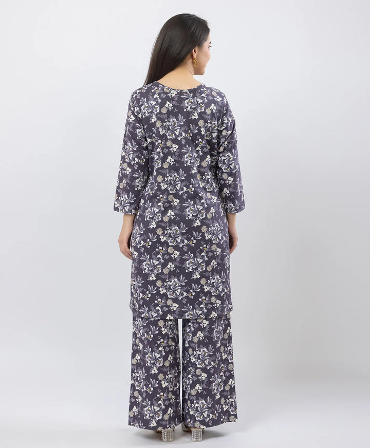 Elegant Printed Kurta & Plazzo Ensemble