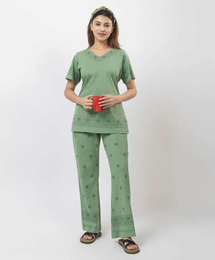 Relaxed Fit Printed Night Suit