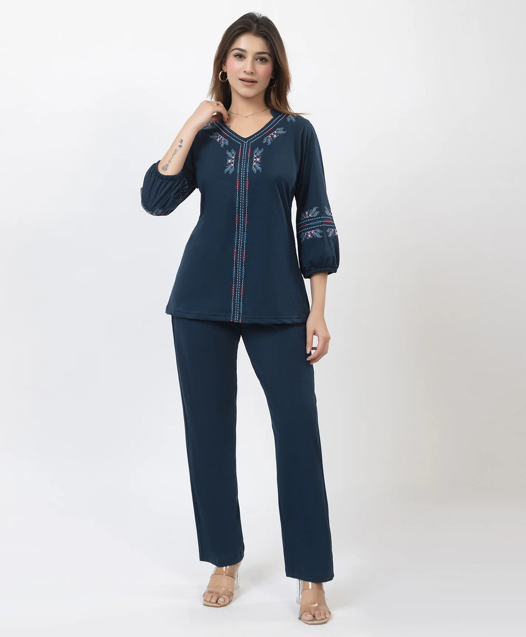 Modern Embroidered Relaxed Co-Ord Set