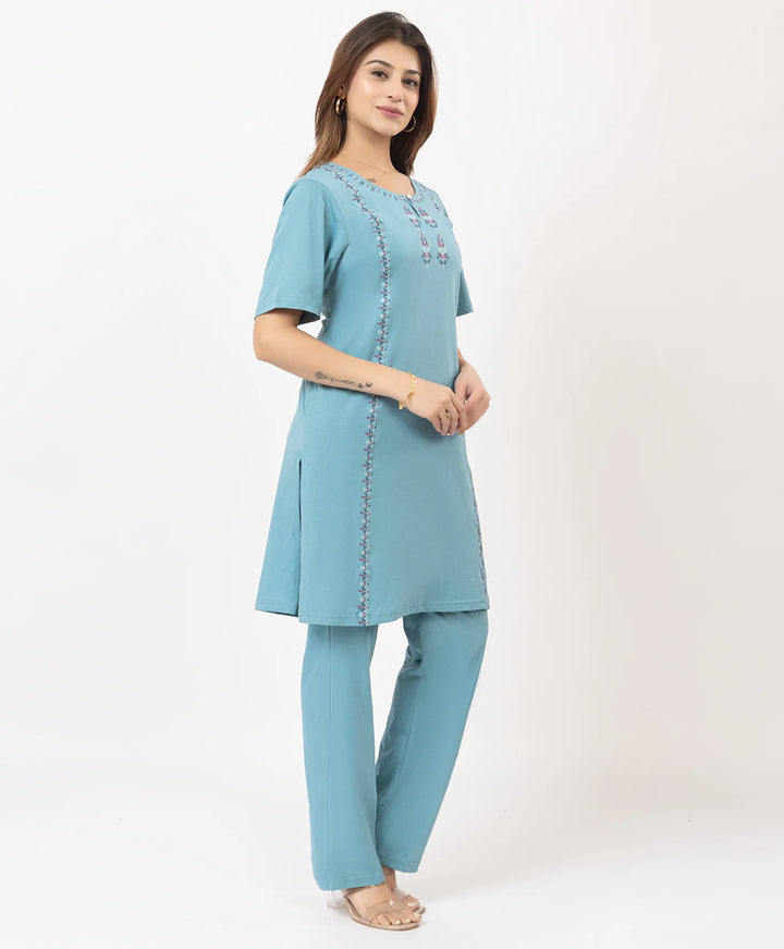 Classic Embroidered Kurta with Pants