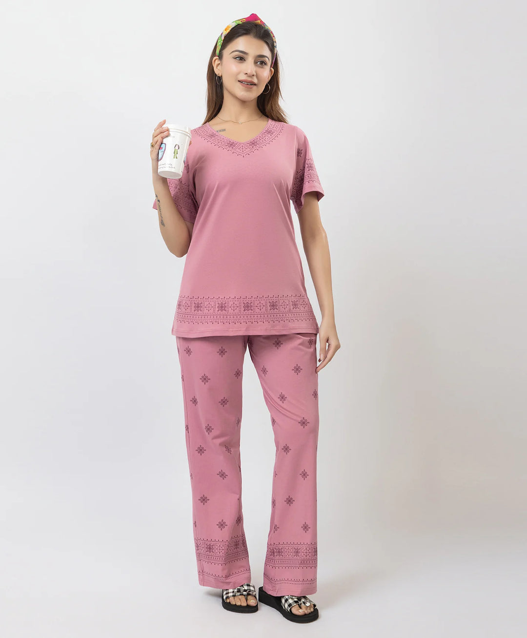 Relaxed Fit Printed Night Suit