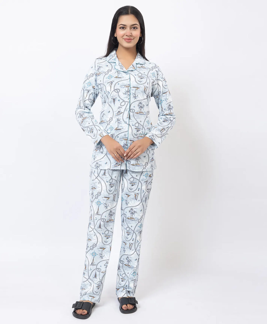 Premium Notched Collar Night Suit