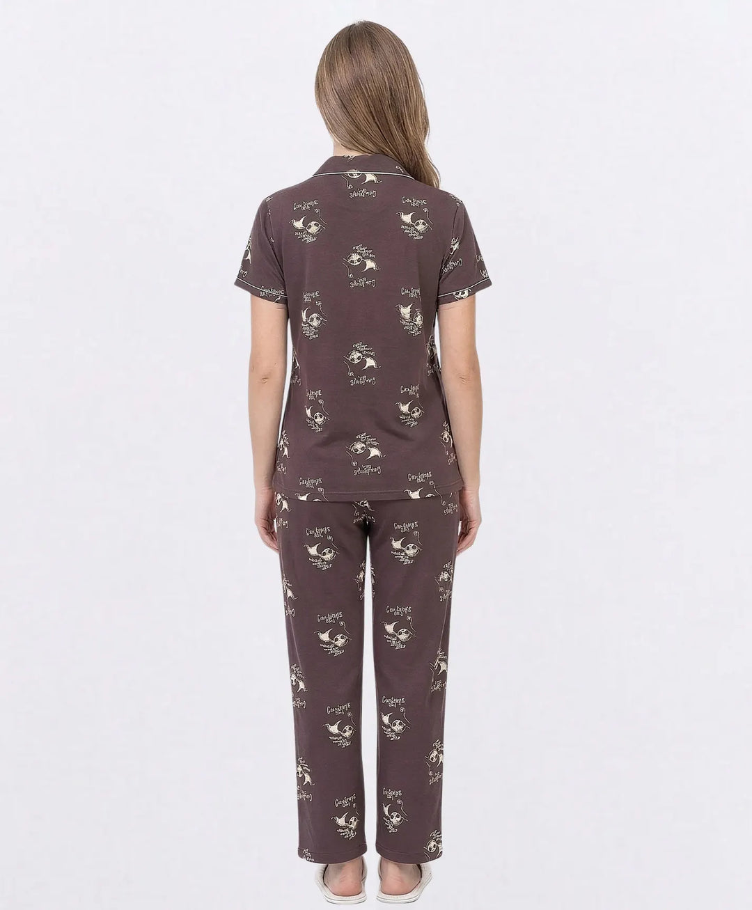 Collared Front Open Nightwear Set