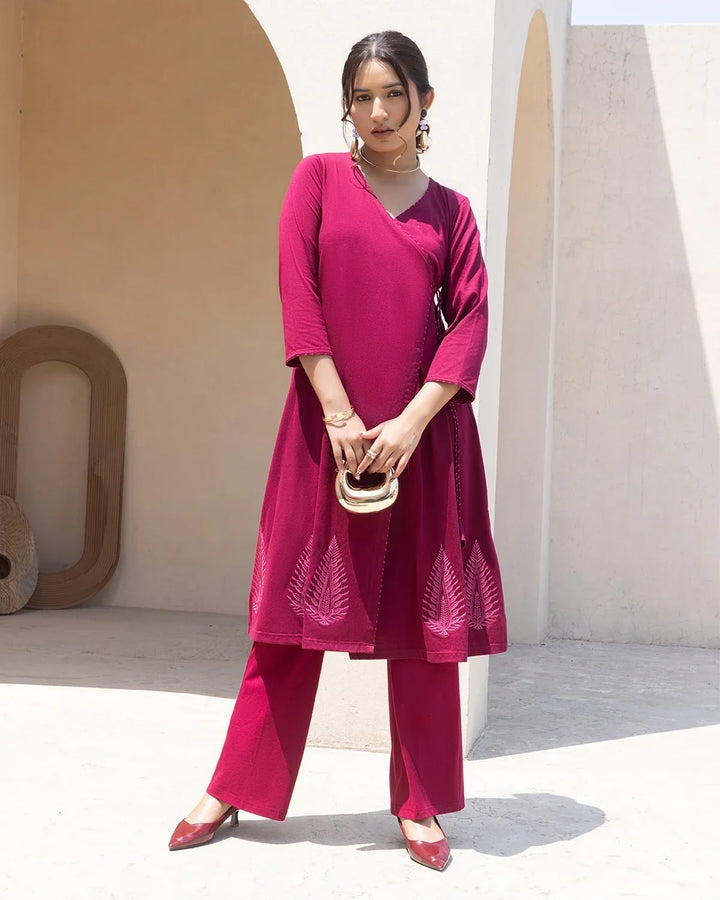 Angrakha Long Kurta Set