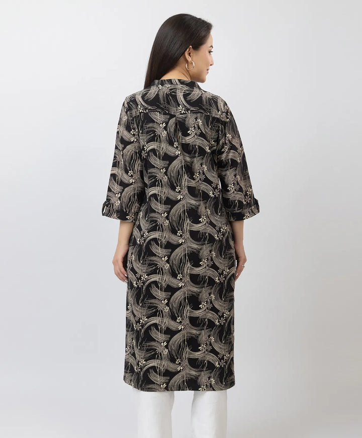 Elegant Printed Straight Fit Long Kurti