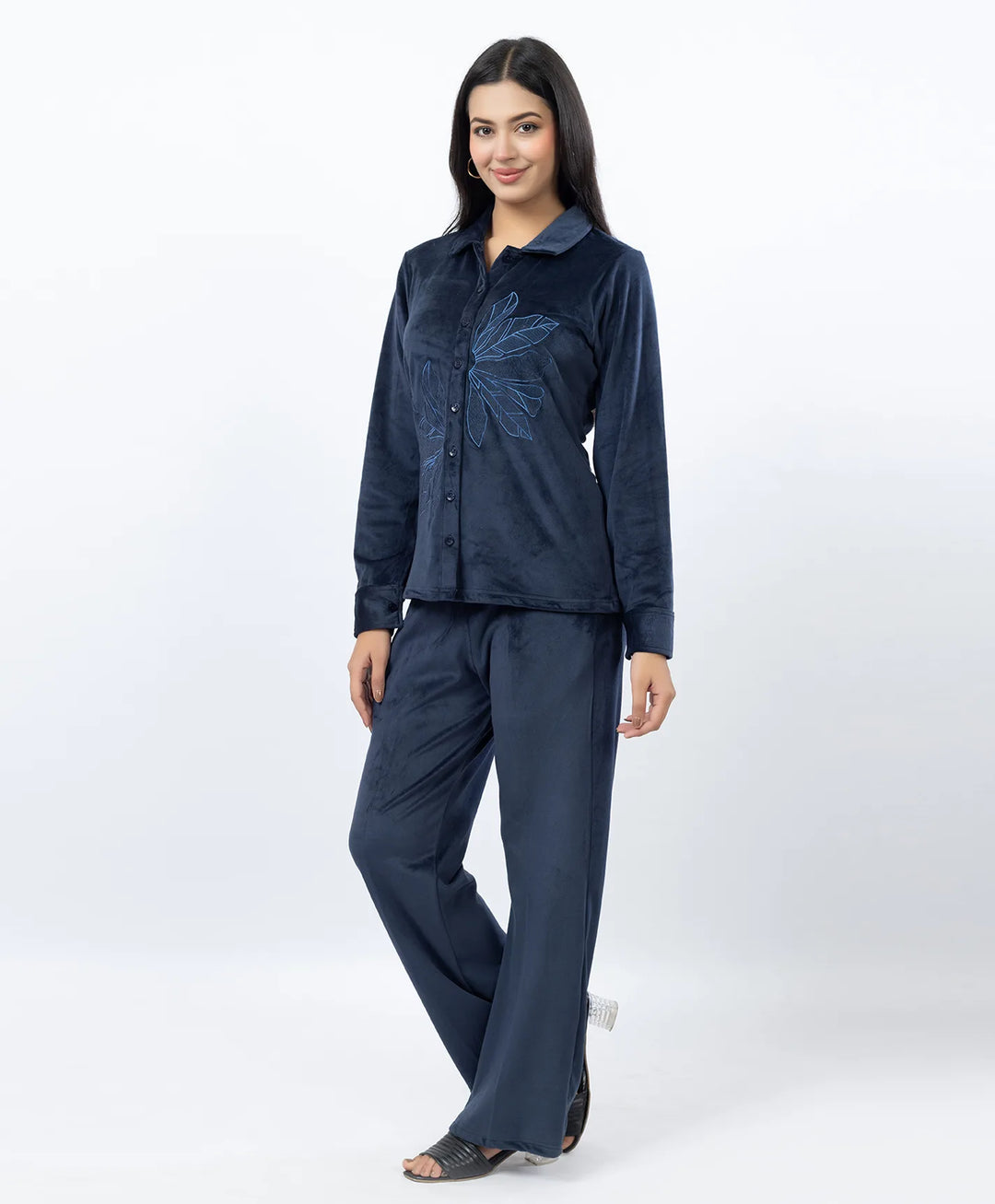 Premium Full Sleeve Casual Collar Button-Down Top and Straight Lower Co-ord Set