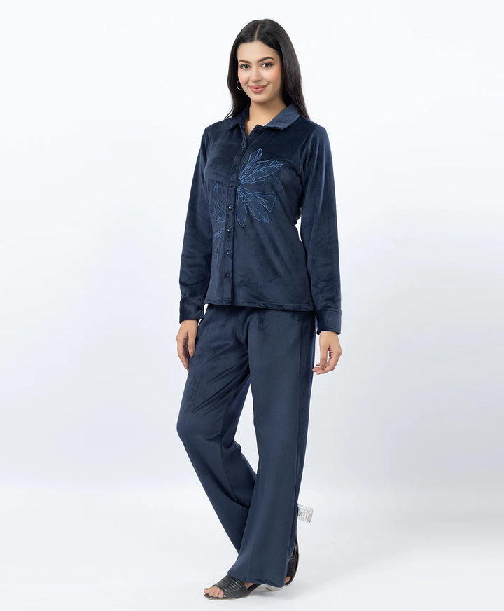 Premium Full Sleeve Casual Collar Button-Down Top and Straight Lower Co-ord Set