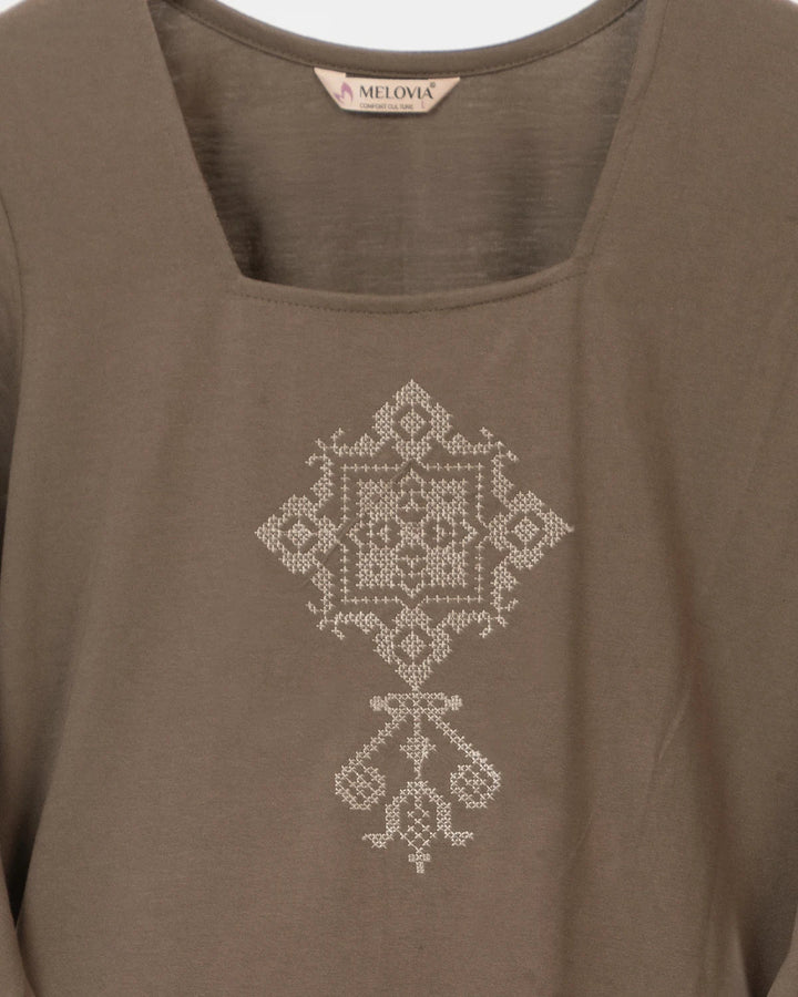 Soft Geometric Long Kurta Set