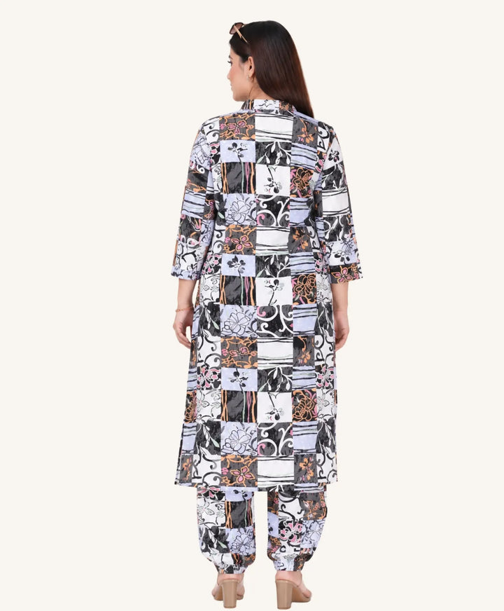 Modern Artistic Print Afgani Suit