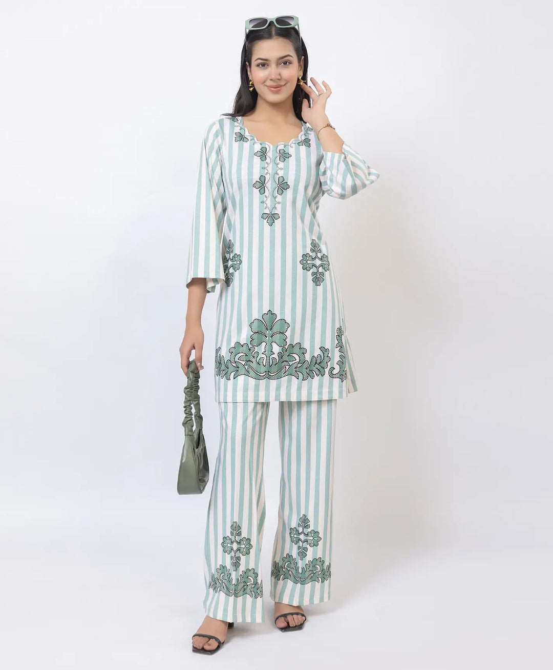 Premium Cutwork Detail Printed Kurta Set