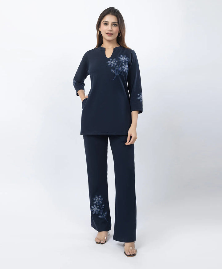 Pure Comfort Embroidered Co-Ord Set