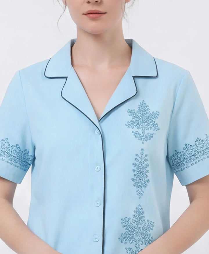Soft Touch Front Open Night Suit