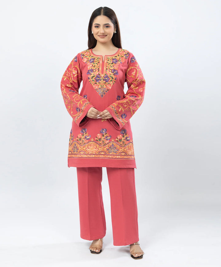 Straight Kurta Set with Kashmiri Embroidery.