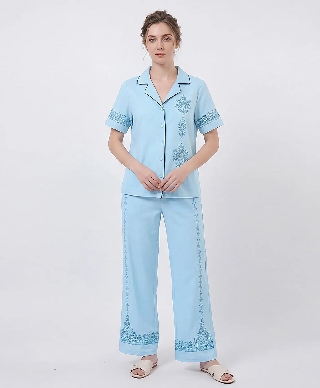 Soft Touch Front Open Night Suit