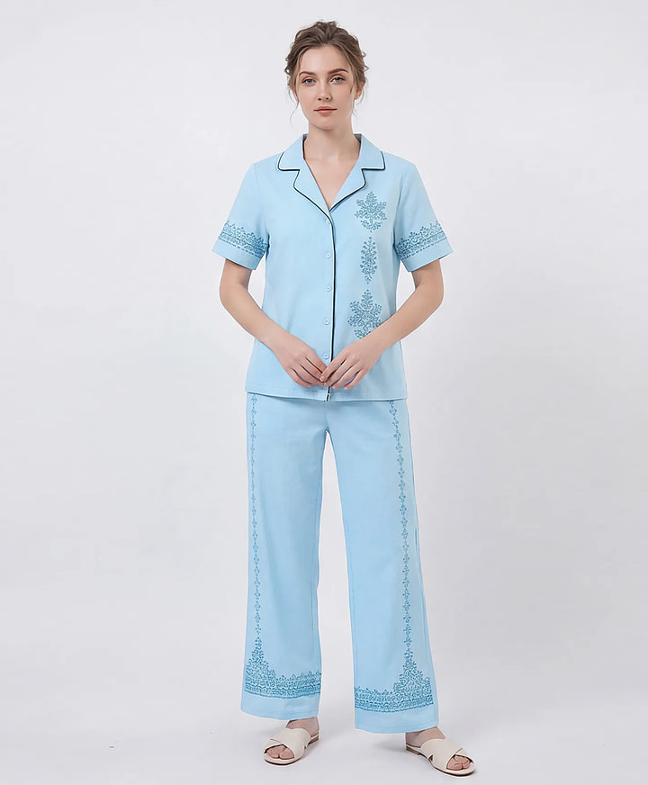 Soft Touch Front Open Night Suit
