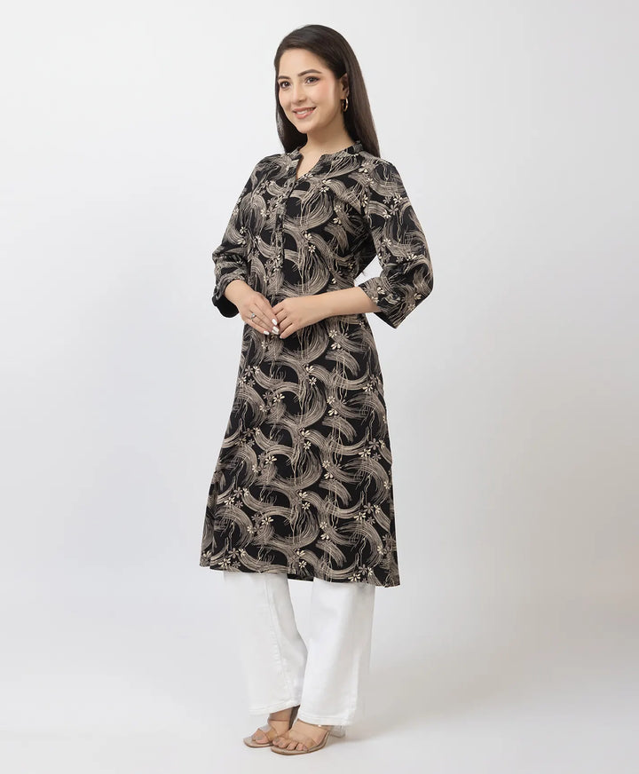 Elegant Printed Straight Fit Long Kurti