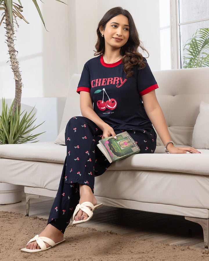 Sweet Cherry Lounge Night Suit