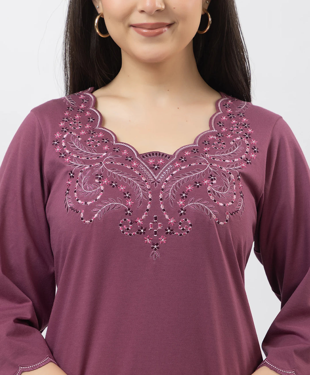 Straight-Cut Embroidered Kurta with Pants