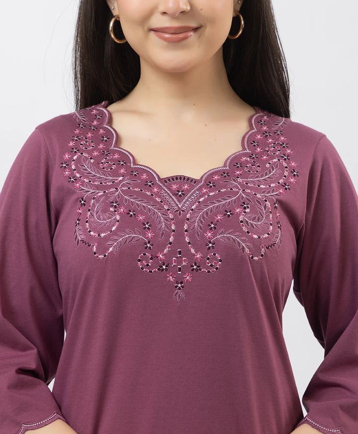 Straight-Cut Embroidered Kurta with Pants